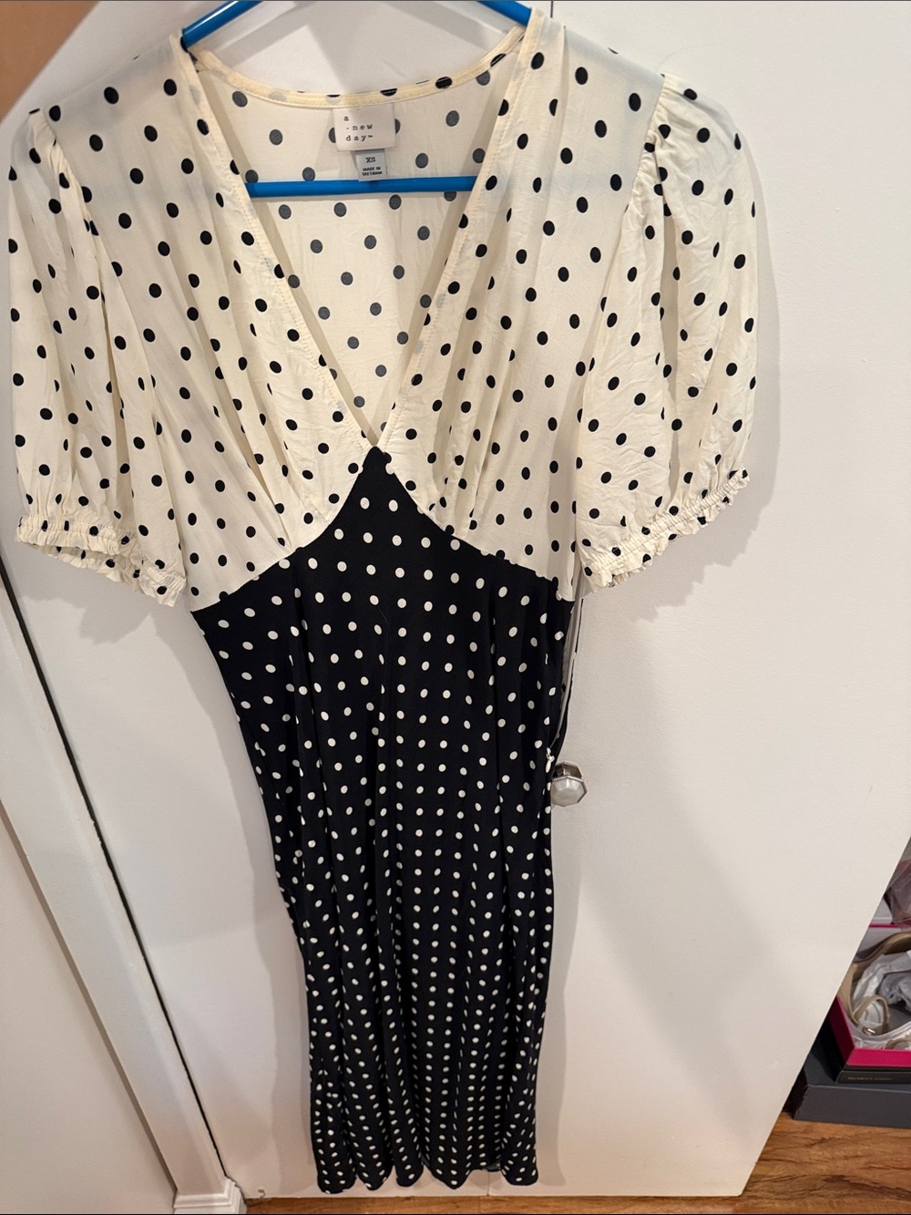 & Other Stories Black and White Polka Dot Midi Dress